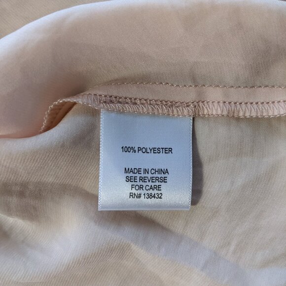 NWOT Mod Cloth blouse with tie at neck, 3/4 length sleeve, blush, semi-sheer - Picture 5 of 10